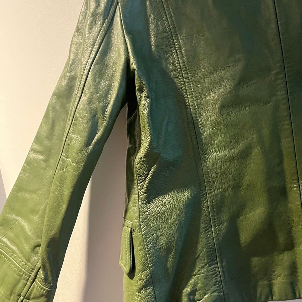 Pamela McCoy Olive Leather Jacket - Picture 2 of 4